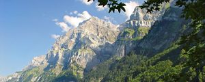 Preview wallpaper mountains, grass, trees, greenery