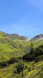 Preview wallpaper mountains, grass, tyrol, panorama