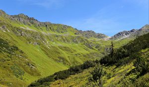 Preview wallpaper mountains, grass, tyrol, panorama