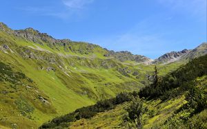 Preview wallpaper mountains, grass, tyrol, panorama