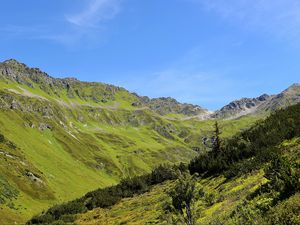 Preview wallpaper mountains, grass, tyrol, panorama