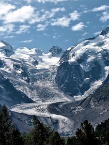 Preview wallpaper mountains, greatness, sky, clouds, look, distance, landscape