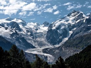 Preview wallpaper mountains, greatness, sky, clouds, look, distance, landscape