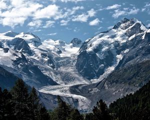 Preview wallpaper mountains, greatness, sky, clouds, look, distance, landscape