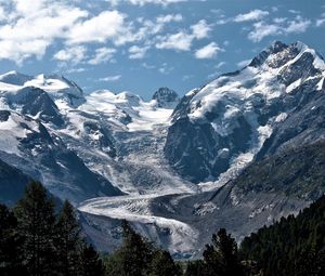 Preview wallpaper mountains, greatness, sky, clouds, look, distance, landscape