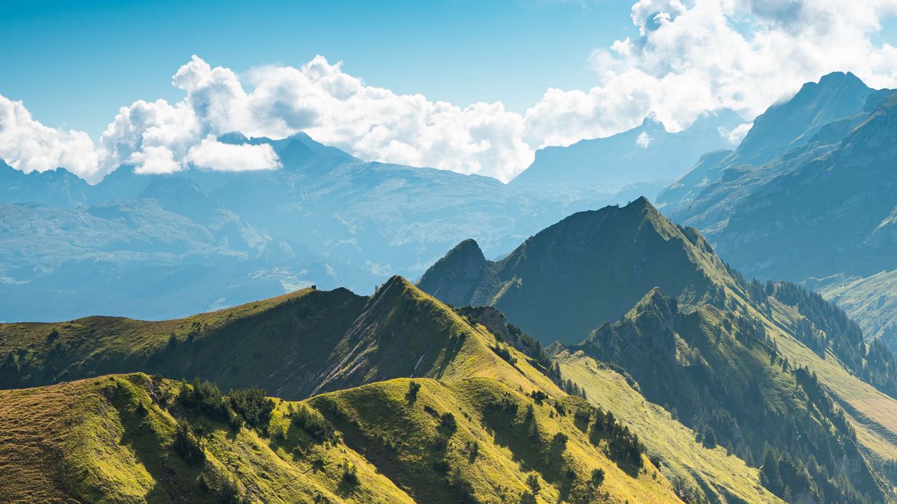 Wallpaper mountains, greenery, nature, landscape