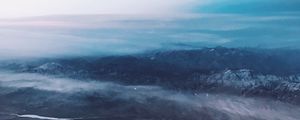 Preview wallpaper mountains, height, clouds, tops, aerial view