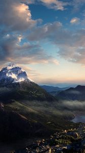 Preview wallpaper mountains, height, clouds, tranquillity