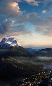 Preview wallpaper mountains, height, clouds, tranquillity