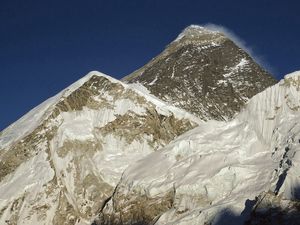 Preview wallpaper mountains, height, snow, cloud