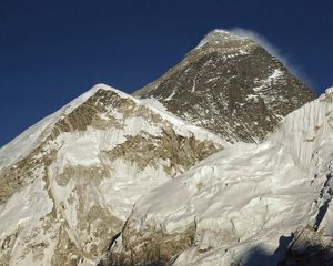 Preview wallpaper mountains, height, snow, cloud