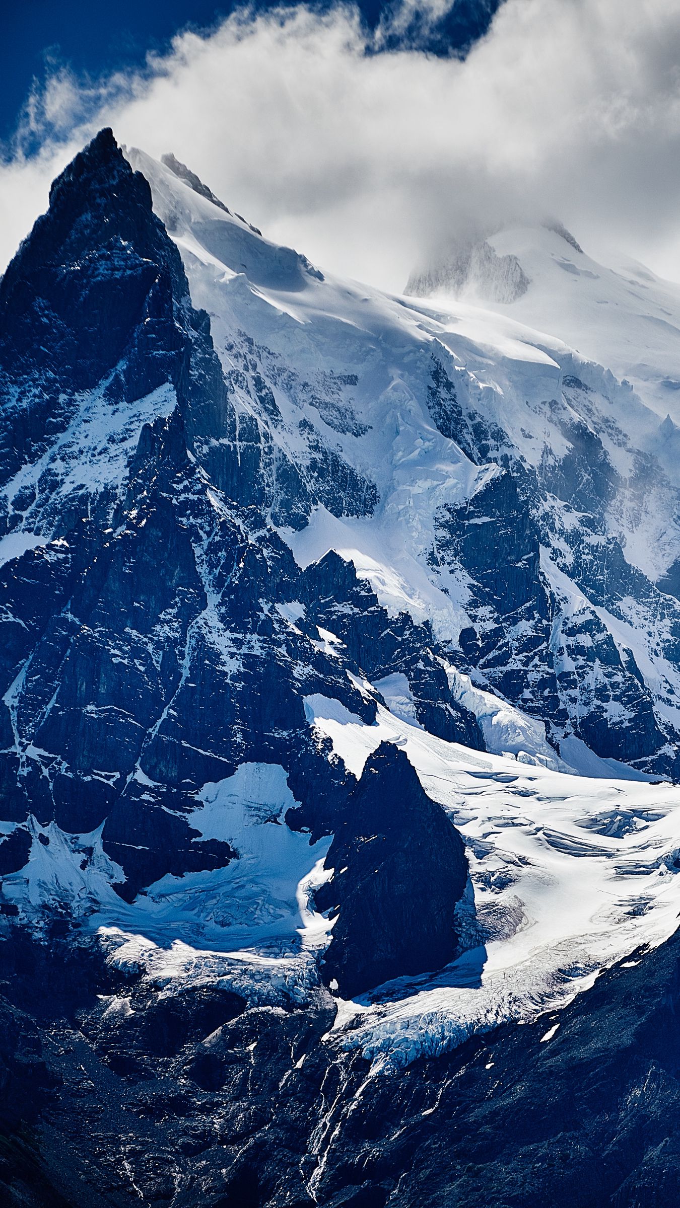 1350x2400 Wallpaper mountains, high, snow