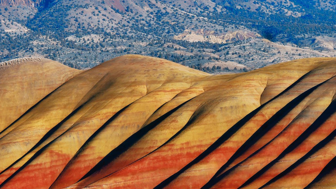 Wallpaper mountains, hills, aerial view, relief, landscape