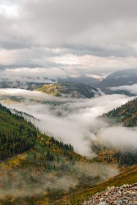 Preview wallpaper mountains, hills, clouds, view, nature