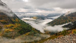 Preview wallpaper mountains, hills, clouds, view, nature