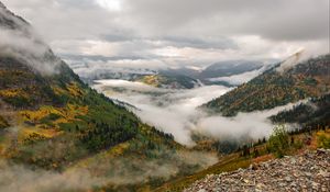 Preview wallpaper mountains, hills, clouds, view, nature