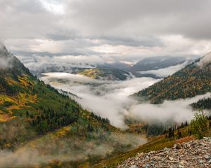 Preview wallpaper mountains, hills, clouds, view, nature