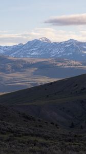 Preview wallpaper mountains, hills, clouds, shadow, view, nature