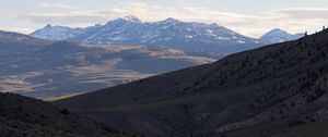 Preview wallpaper mountains, hills, clouds, shadow, view, nature