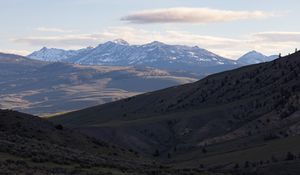 Preview wallpaper mountains, hills, clouds, shadow, view, nature