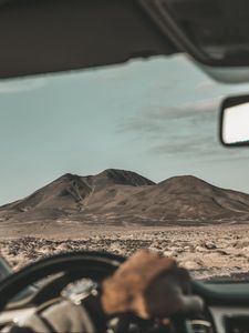Preview wallpaper mountains, hills, desert, landscape, first person