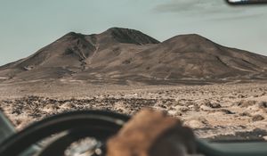 Preview wallpaper mountains, hills, desert, landscape, first person