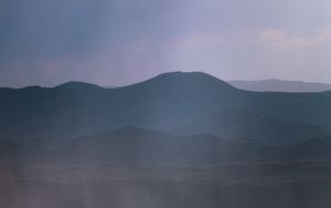 Preview wallpaper mountains, hills, fog, landscape, dark