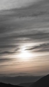 Preview wallpaper mountains, hills, fog, dusk, landscape