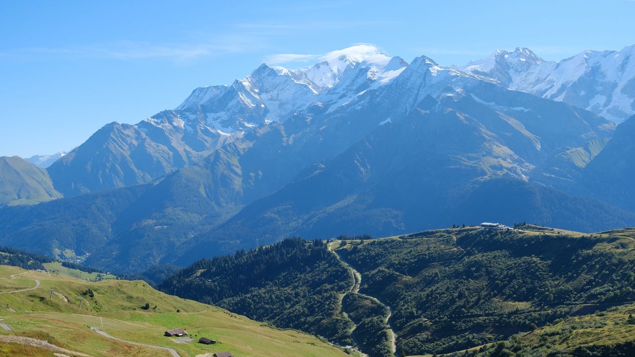 Wallpaper mountains, hills, forest, trees, road, landscape