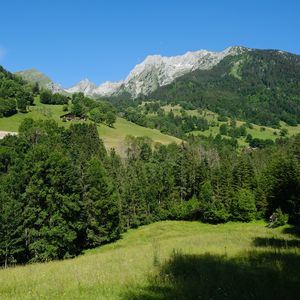 Preview wallpaper mountains, hills, forest, nature, landscape