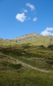 Preview wallpaper mountains, hills, grass, nature, landscape