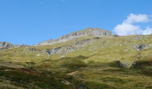 Preview wallpaper mountains, hills, grass, nature, landscape