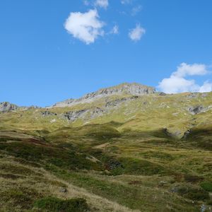 Preview wallpaper mountains, hills, grass, nature, landscape
