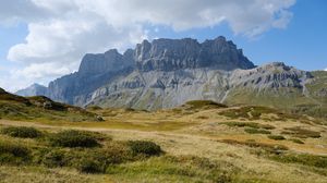 Preview wallpaper mountains, hills, grass, landscape, nature