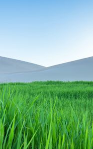 Preview wallpaper mountains, hills, meadow, grass, landscape, green