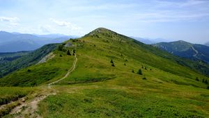 Preview wallpaper mountains, hills, path, nature, landscape