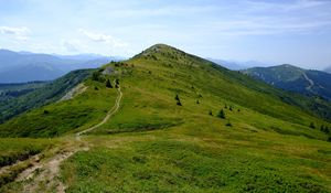 Preview wallpaper mountains, hills, path, nature, landscape