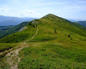 Preview wallpaper mountains, hills, path, nature, landscape