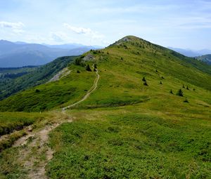 Preview wallpaper mountains, hills, path, nature, landscape