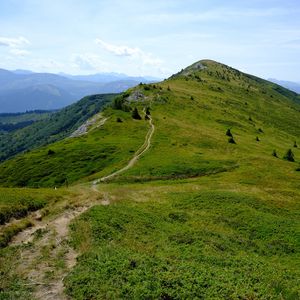 Preview wallpaper mountains, hills, path, nature, landscape