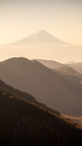 Preview wallpaper mountains, hills, peaks, fog, landscape