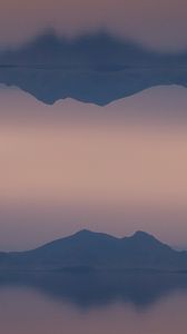 Preview wallpaper mountains, hills, reflection, dusk