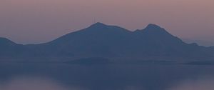 Preview wallpaper mountains, hills, reflection, dusk