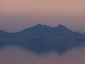 Preview wallpaper mountains, hills, reflection, dusk
