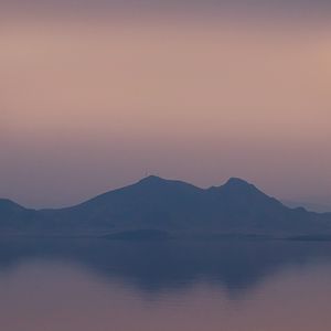 Preview wallpaper mountains, hills, reflection, dusk