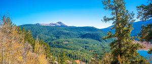 Preview wallpaper mountains, hills, relief, trees, landscape, aerial view