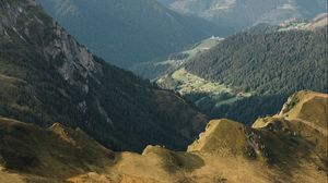 Preview wallpaper mountains, hills, road, trees, landscape, nature