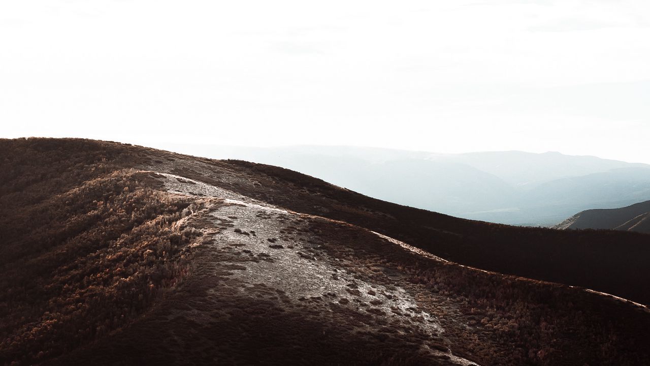 Wallpaper mountains, hills, sky, fog, landscape