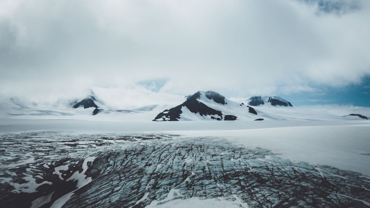 Wallpaper mountains, hills, snow, winter, landscape