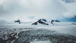 Preview wallpaper mountains, hills, snow, winter, landscape